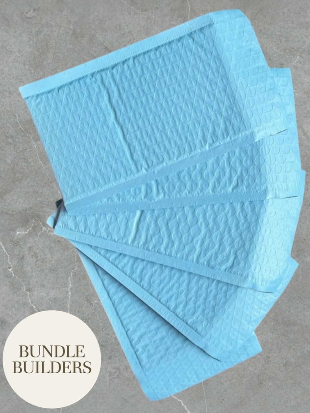$2 Add-On | 5 Pack 4”x 8” Light Blue Bubble Mailers
